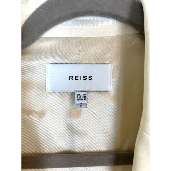 Reiss Women's Ember Cream Off White Tailored Single Breasted One Button Blazer 6 - Picture 5 of 16